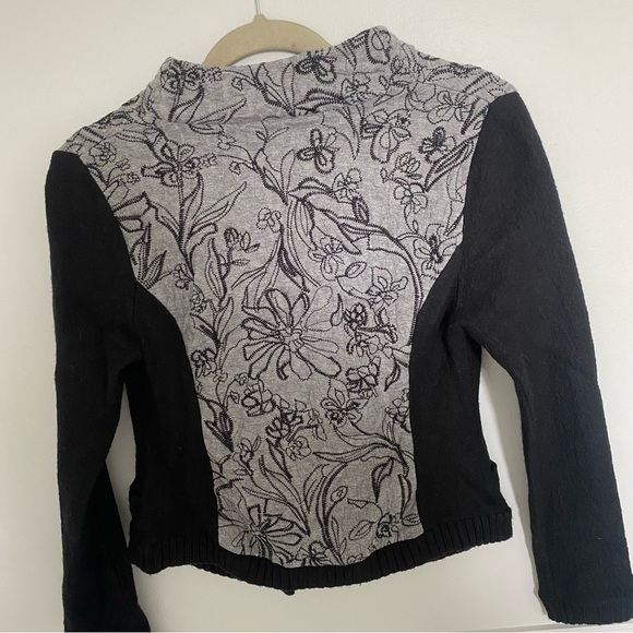 ANTHROPOLOGIE Knitted + Knotted Embroidered Sweater Bomber Jacket Sz XS - Picture 8 of 8